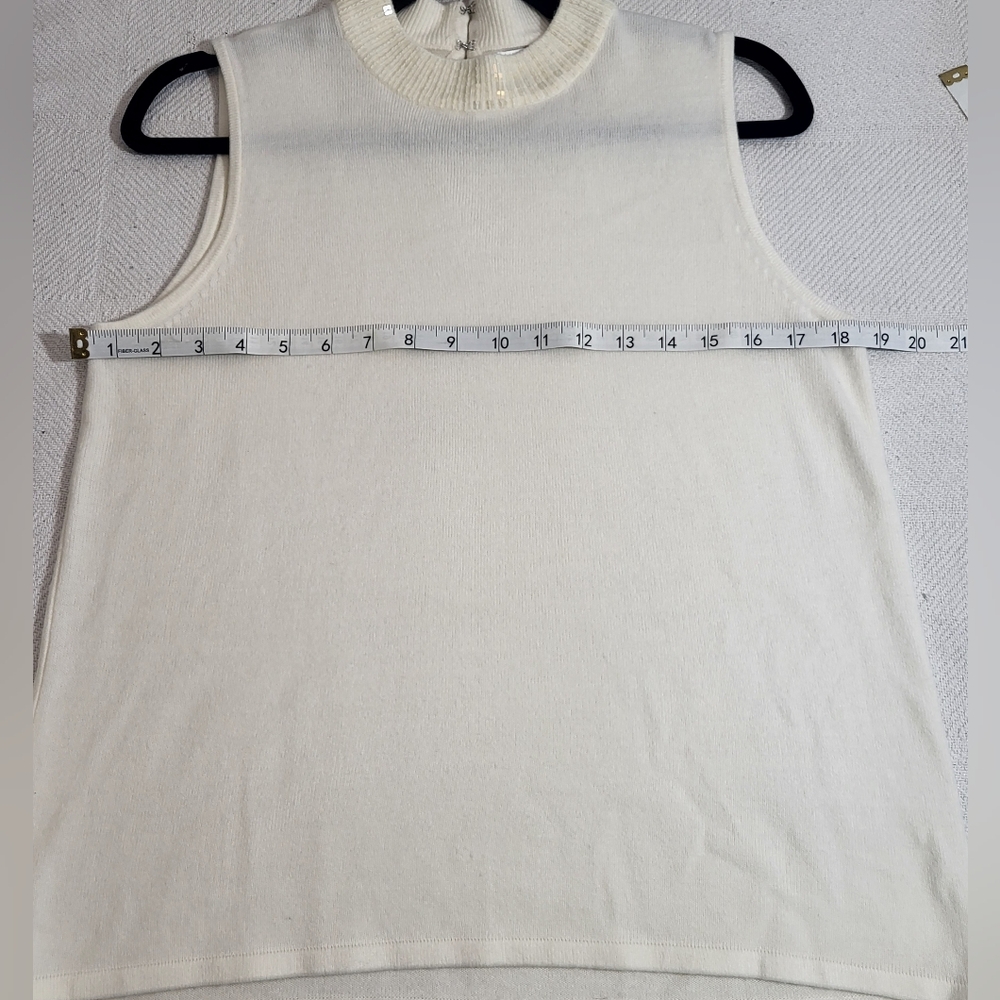 Designers Originals Luxelon Ivory Shine Open Cardigan Sleeveless Tank Set medium - Picture 9 of 12